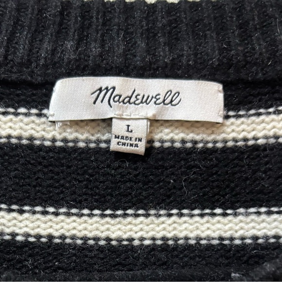 Madewell Wool Striped Button Sleeve Dress - Picture 6 of 8